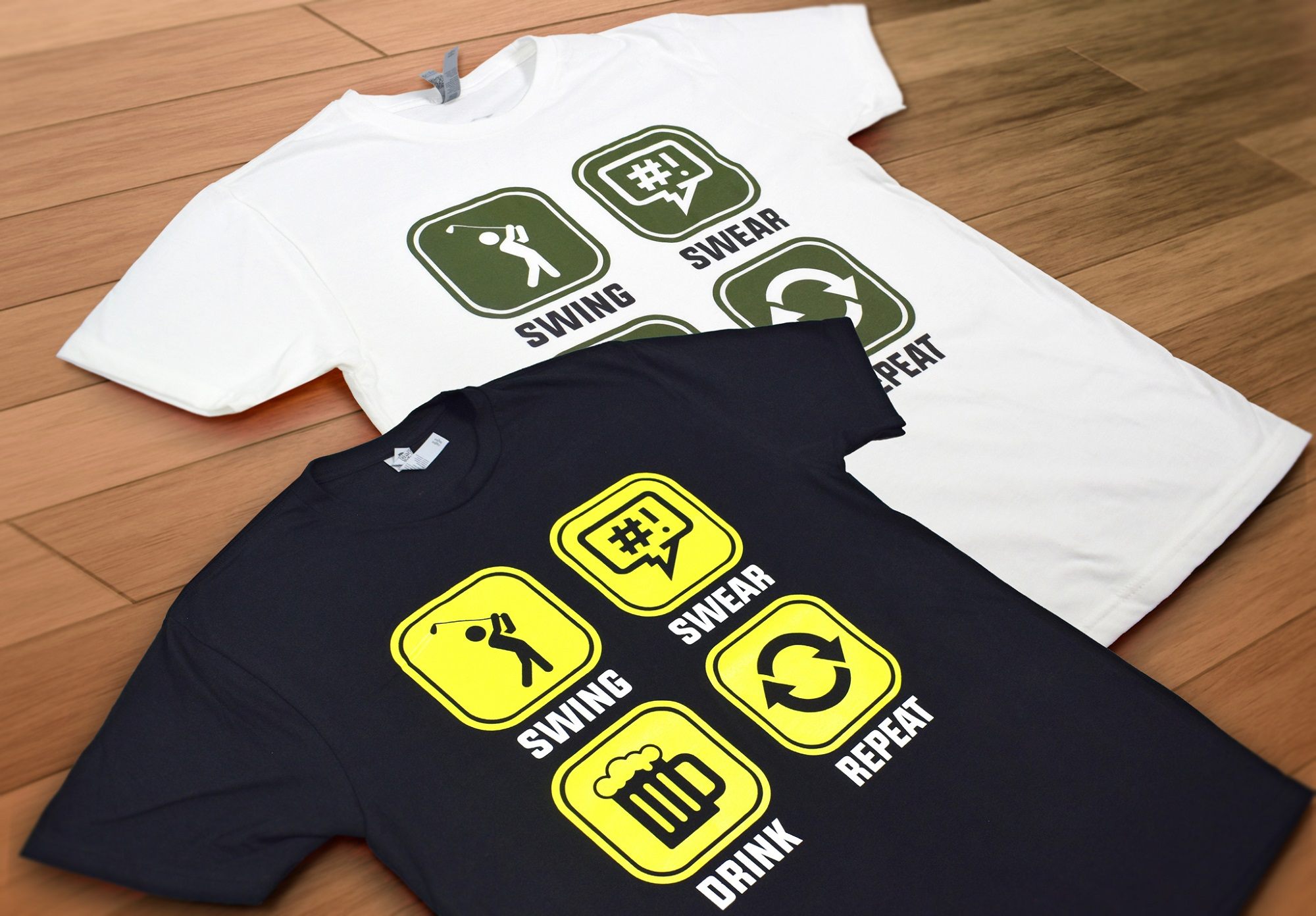 Snake Eyes Golf Swing/Swear/Drink/Repeat T-Shirt | RockBottomGolf.com